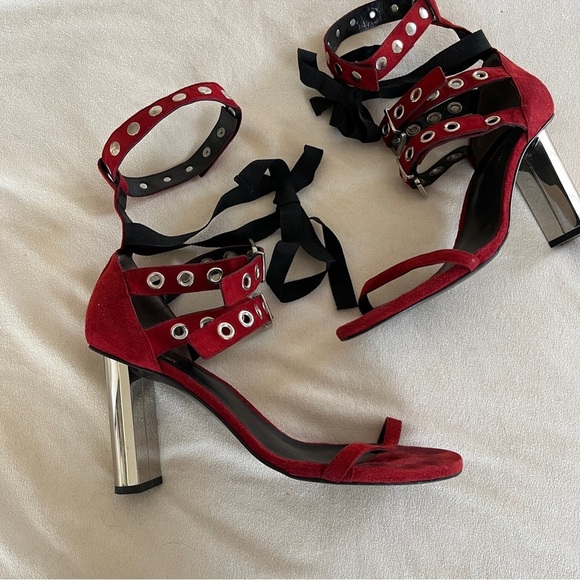 SANDALS - FREEDOM sandals, suede red | Clergerie Paris  Self-Portrait x Robert Clergerie Leyla Suede Sandals in Red Size 41